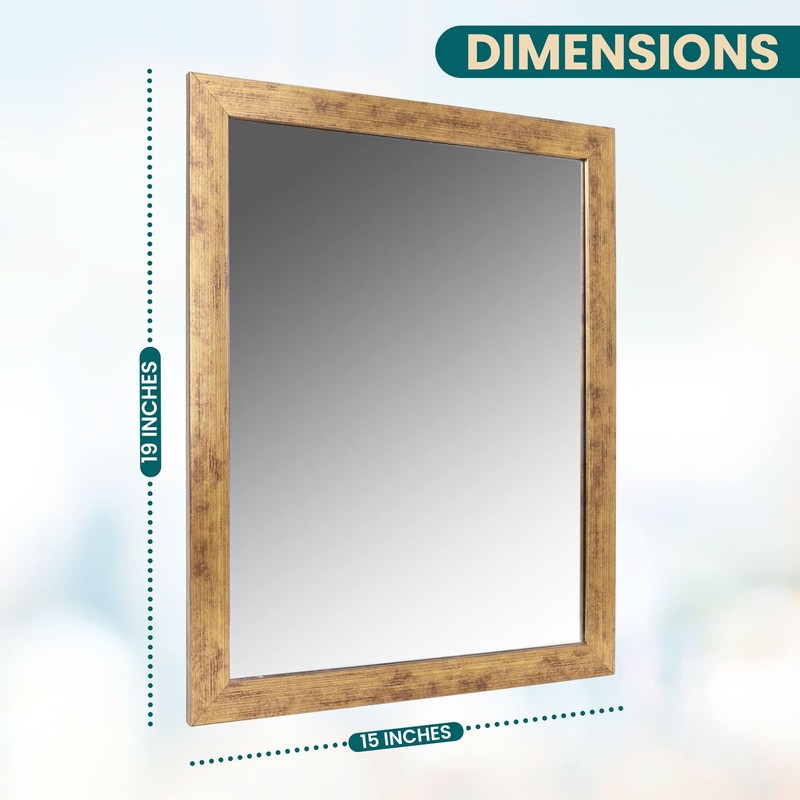 Decorative Wall Mirror Hangs Horizontal and Vertical Rectangular Standard Frame
