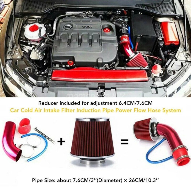 ZERO TOWN Cold Air Intake Filter Induction Kit Pipe Power