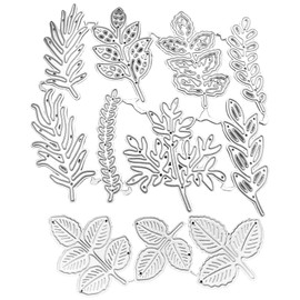 DOKLY 11Pcs Stamps and Dies for Card Making, Leaf Metal Die Cuts, DIY Scrapbooking Supplies, Perfect Card Making Supplies, Suitable to Die Cutting Machine & Embossing Machine and Various Papers