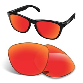 1.5MM Replacement Lenses Compatible With Oakley Frogskins OO9013 Sunglasses, Anti-Scratch and Impact Resistant - Orange Red Polarized