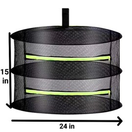 MIATTCLD Herb Drying Rack, Foldable Hanging Mesh Drying Rack, Hanging Mesh Net for Plants Seeds and Buds (2 Layer)
