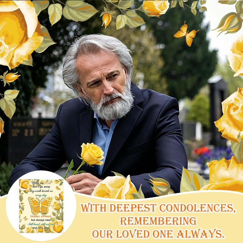 36 Sets Memorial Funeral Favors Yellow Rose Butterfly Enamel Lapel