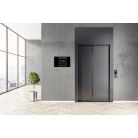 Aarco Products 12"x18" Oak Framed Black Felt Letter Board Open Face Message Center