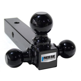 Reese Towpower Tri-Ball Trailer Hitch Ball Mount, 10,000 lbs. Capacity, Fits 2 in. Receiver, Black