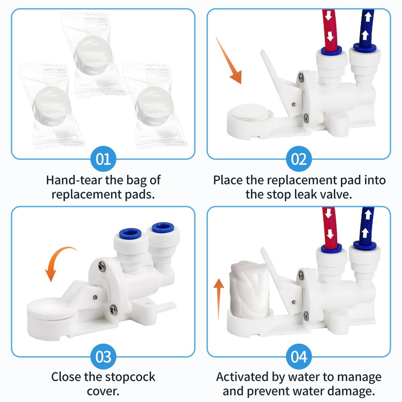 16-Pack 18mm Replacement Pads for Automatic & Mechanical Leak Detectors