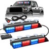 Nilight 32LED Red Blue Emergency Dash Strobe Lights with Controller