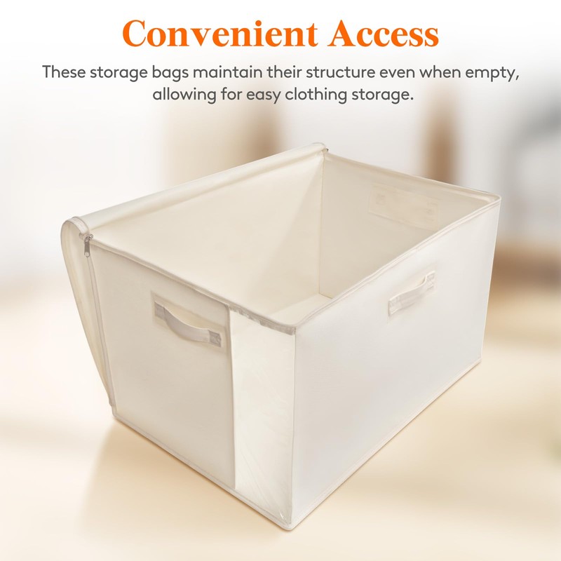 Lifewit Canvas Cotton Comforter Storage Bags with Zipper 4 Pack,