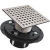 Yaseingoo 4 Inch Square Shower Drian with Flange-SUS 304 Stainless