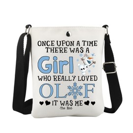 WCGXKO Olaf Snowman Crossbody Bag Snowman Lover Gift Snow Movie Inspired Gift for Olaf Lover (Loved Olaf Cro CA)
