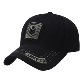 One Limitation CP317 Army Logo Cap, Camouflage, Hat, English, Sports, Casual, Men's, Women's,, Black