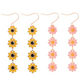 CWPFVQA 2 Pairs Daisy Earrings, Drop Earrings, Fashionable Simple Earrings, Elegant Earrings, Creative Women's Earrings, Clothing Accessories
