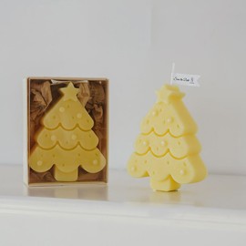 Christmas Tree Aromatherapy Candles, Home Decor Candle, Scented Candle Party Christmas Home Decoration Gifts Room Decor 1 Box (Yellow 01)