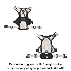 No Pull Dog Harness Vest Reflective Front Clip Vest with Leash, Adjustable 2 Metal Rings 2 Buckles Easy to Wear & Take Off (Small, Yellow)