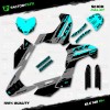 Factory EFX Gray & Cyan Slick Racing Graphics Kit fits
