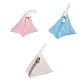 3 Pcs Small Laundry Bag,Washing Machine Triangle Net Bags Delicate Wash Bag,Triangle Net Bags for Washing Machine with Zips, Thickened Mesh Laundry with Compartment