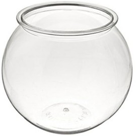 Aquatic Wonder 1 Gallon Fish Bowl: Round Crystal Clear Plastic is Break-Resistant and Light Weight. Ideal for Betta Fish Aquarium, Home décor and Party Drinks