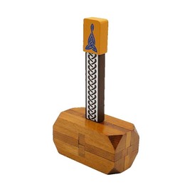 Project Genius Inc. Thor's Hammer – Wooden Puzzle, Medium Difficulty, Disassemble and Reassemble This Norse-Themed brainteaser Based on Thor's famed Hammer Mjolnir, Ages 14+