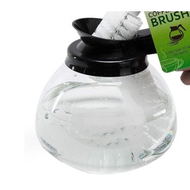 Soro Essentials- Curved Coffee Pot Cleaning Brush with Wooden Handle Set of 2 - Non-Scratching Bristles Curved Coffee Decanter Cleaning Brush for Home Coffee Shops and Restaurants