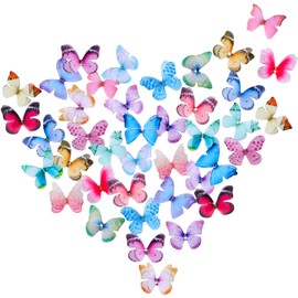 160 Mariposas de Doble Capa para Manualidades Adornos de Mariposa Mixta de Organza Realista Colorida Decoraciones de Mariposas de Tela 3D para Bricolaje Boda Ropa, 20 Estilos