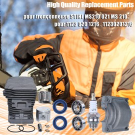 Mtanlo Kit de Piston de Cylindre for Stihl MS210 021 MS 210 Tronconner,Replacement Parts of 1123 020 1216 11230201216,40mm Kit de Piston de Cylindre Kit Piston Axle Piston Ring Circlips ect