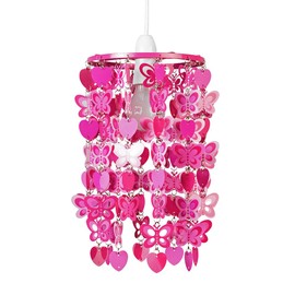 MiniSun | Pink Hearts and Butterflies Ceiling Light Shade | Pendant Lights, Home Décor & Improvement Essential