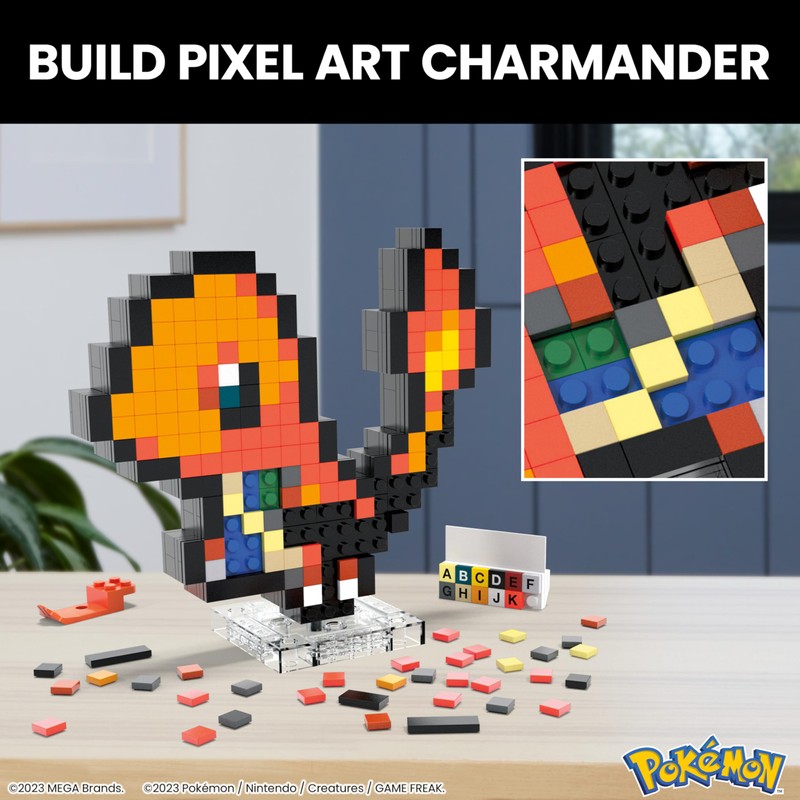 MEGA Pokémon Juguete de Construcción Charmander Píxel para niños de