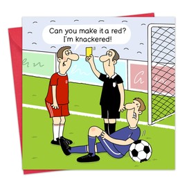 Twizler Funny Football Card - Make It A Red - Funny Football Birthday Card for Men - Blank Inside - Teen Husband Dad Son Him Male - Humour Father's Day - Anniversary -