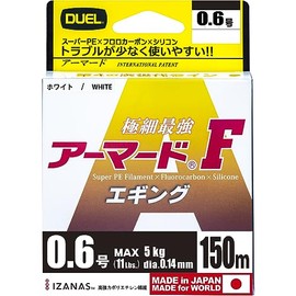 DUEL H4122-W PE Line No. 0.6 Armored F Eging 150M Size 0.6 W High Visibility White Aging