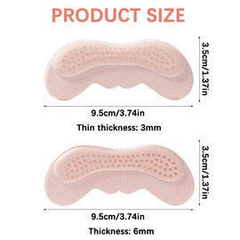 Greyoe Pack of 12 Heel Pads Shoes, Heel Cushions for Shoes, Women Men (3 mm 6 mm, Beige/Black/Pink) Non-Slip Bubble-Free - Heel Cushions for High Heels, Pumps, Leather Shoes
