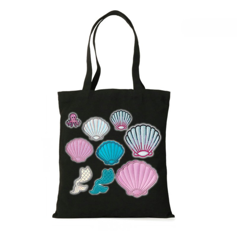 Seashell Mermaid Queen Princess Tail Squid Embroidery Iron-on Patches DIY