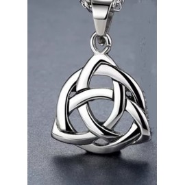 Fashion Jewelry Big NORDIC CELTIC IRISH KNOT PAGAN SYMBOL Pendant on 22" 925 Plated Silver Chain
