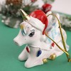 Unicorn with Santa Hat Ornament, Whimsical Christmas Tree Decoration, 2.25