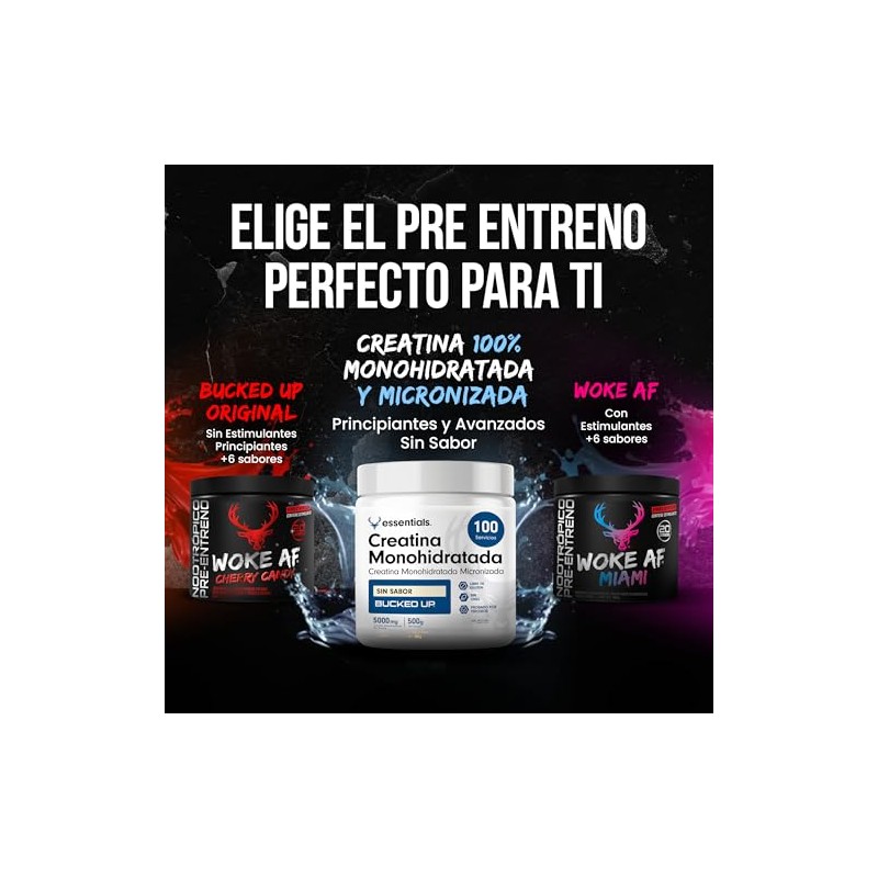 Bucked Up Creatina Monohidratada Pre Entreno Pre Workout 100 Creatina