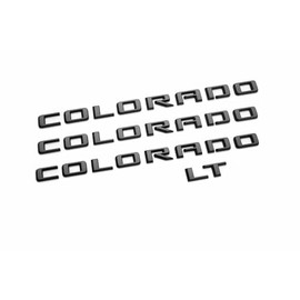 Tailgate Body Side Emblems 84858697 Replacement for 2015-2022 Colorado LT 4pcs (Gloss Black)