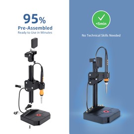 Vertical Heat Set Insert Tool Pressing Machine with 90W Soldering Iron, Heat Set Tips M2-M8, 30PCS Brass Nuts Threaded Inserts for 3D Printed Part
