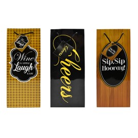 Set of 3 Wine Bottle Gift Bags! Novelty Wine Jokes On Each Bag! (3 Assorted Wine Gift Bags)