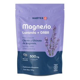 Magnesio En Polvo 150g Nartex Wellness Sabor Mora Azul Con Citrato, Glicinato, GABA Y Lavanda Suplemento Relajante Natural Para Estrs, Sueo Y Sistema 