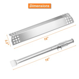 Grill Burner Heat Plate Kit - Replacement Part for Monument 24367,17842, 24633,41847NG, 77352, 77352MB, Igniter, 4 Packs
