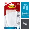 Command Bath Razor Holder, Clear Frosted, 1-Holder, 1- Water-Resistant Strip,