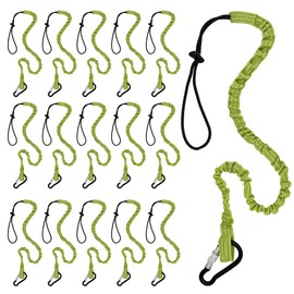 ByteX 15 Pack Tool Lanyard with Single Metal Buckle and Adjustable Loop End, Standard Length, Maximum Weight Limit 8KG 17.6lb, Durable and Secure for Construction, Climbing, Outdoor Activities (Green)
