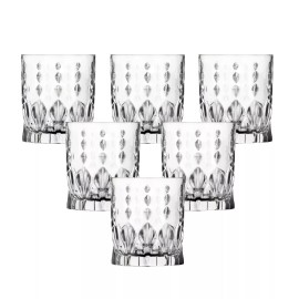 World Faith Stylish Italian Crystal Glassware Set for Hosting Parties - Marilyn Set of 6 DOF