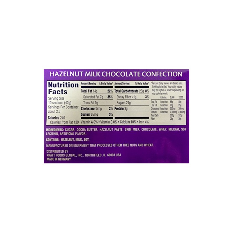 World's Best Milka Chocolate - Noisette, 10 Bars