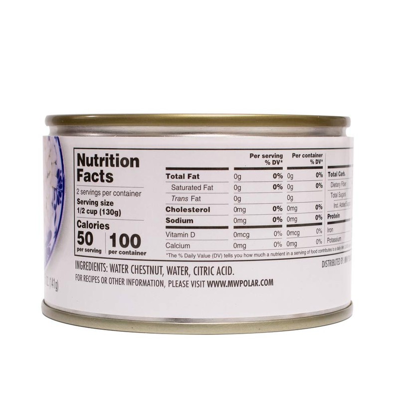 MW Polar Canned Vegetables Water Chestnuts, Diced, 8 Ounce, (Pack