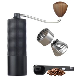 Queenom Manual Coffee Grinder Portable Cone-shaped Burr Coffee Bean Grinder, Camping, Travel Espresso Manual Grinder Anti Slip Body Design, Manual Coffee Grinder with Stainless Steel Conical Burr