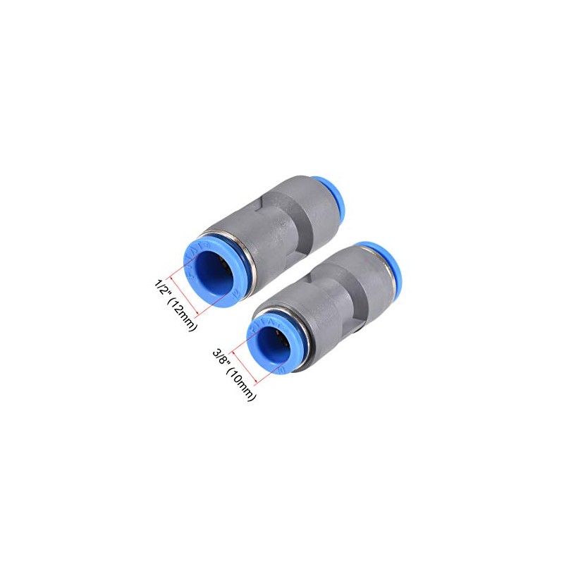 sourcing map Straight Push to Connector Reducer Fitting 12mm to