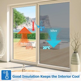 Carethos Window Privacy Film One Way with Installation Tools, Daytime Mirror Reflective Heat Control UV Sun Blocking Window Tint for Home and Office (Silver, 23.6"x78.7")