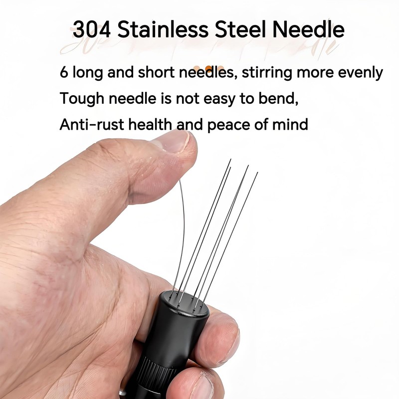 WDT Espresso Distribution Tool, 6-Pin 304 Stainless Steel Coffee Stirrer
