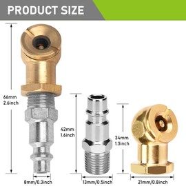 MACHSWON Tragbares Luftfutter 6,35 mm NPT Messing Ball Inflator Luftfutter Quick Connect Ball Reifen Luftfutter für Inflator Gauge Kompressor Zubehör