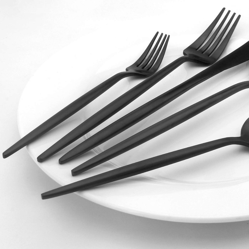 Matte Black Silverware Set, Vanys 20 Piece Stainless Steel Cutlery