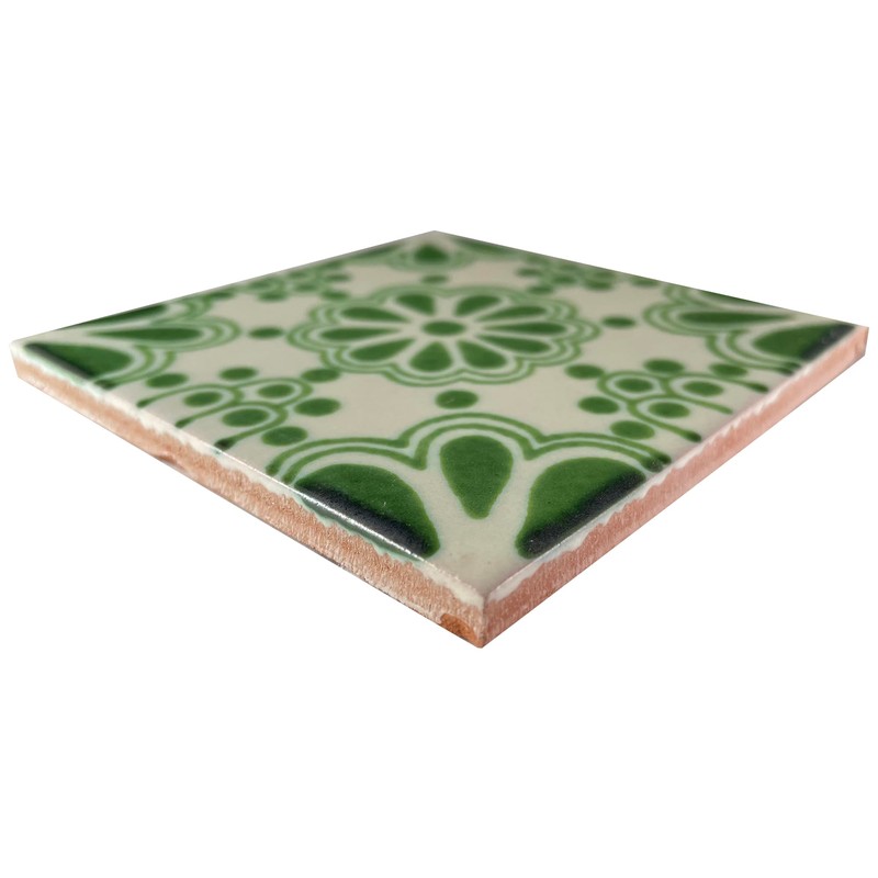 4.2x4.2 9 pcs Green Bouquet Talavera Mexican Tile